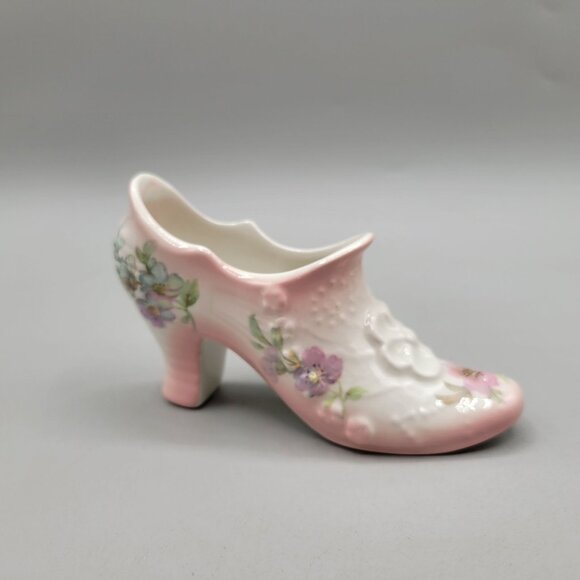 James Kent Other - James Kent Old Foley Victorian Boot Shoe Figurine Pink Porcelain Floral